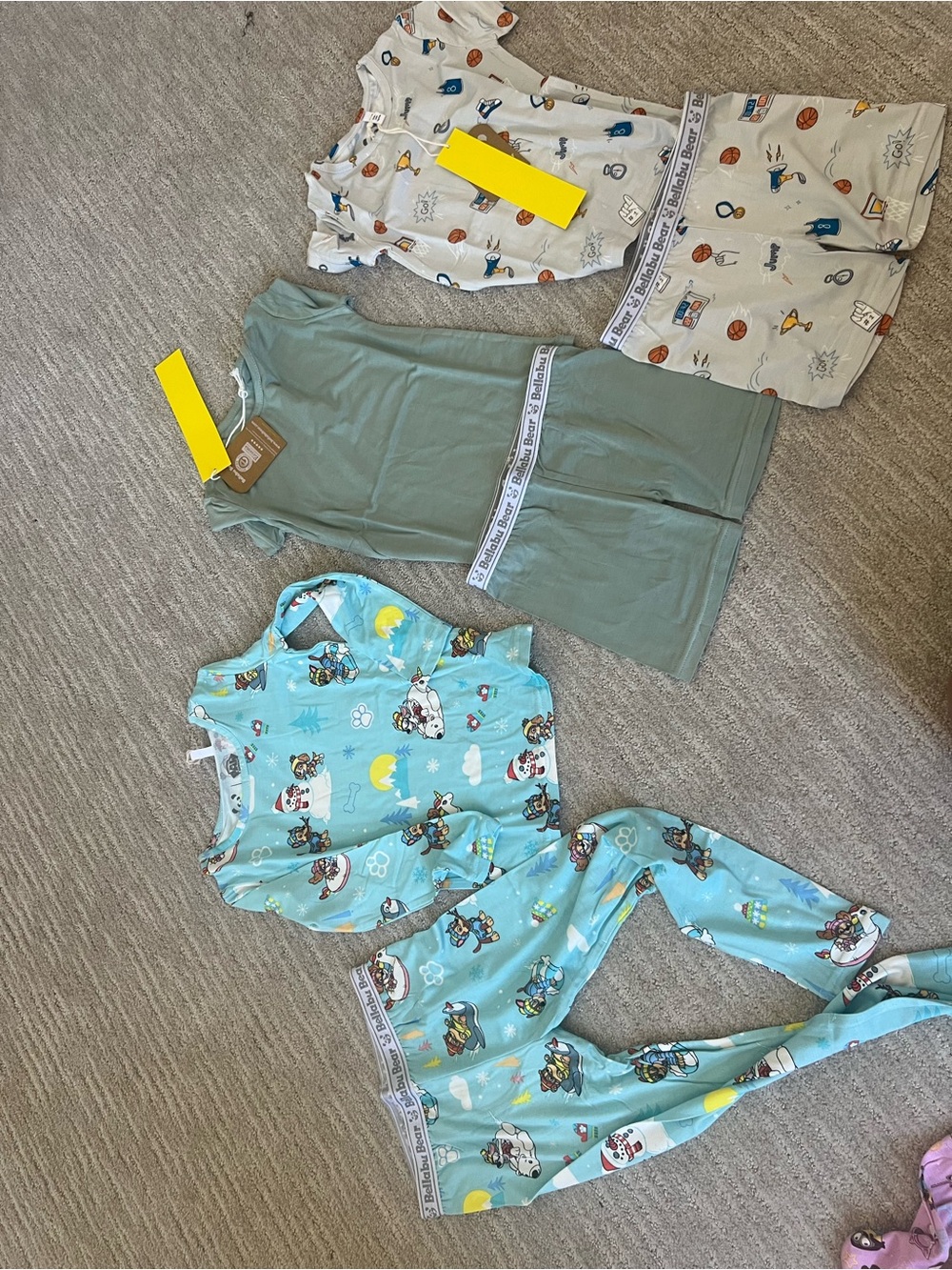 3 bellabu Bear bamboo Kids Pajama Set -